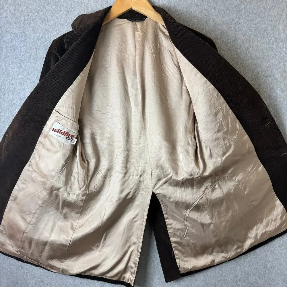 Vintage Levi's Sportswear Wildfire Panatela Corduroy Blazer Mens 36R 70s Brown